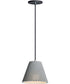 9"W Woven 1-Light Pendant Gray / Black