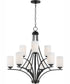 Deven 9-Light Chandelier Black