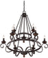 Noble 9-light Chandelier Rustic Black