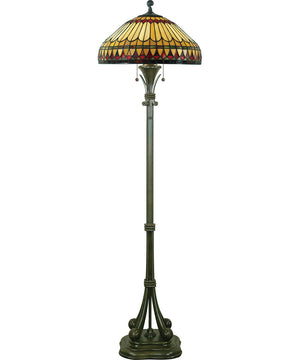 West End Medium 2-light Floor Lamp Brushed Bullion