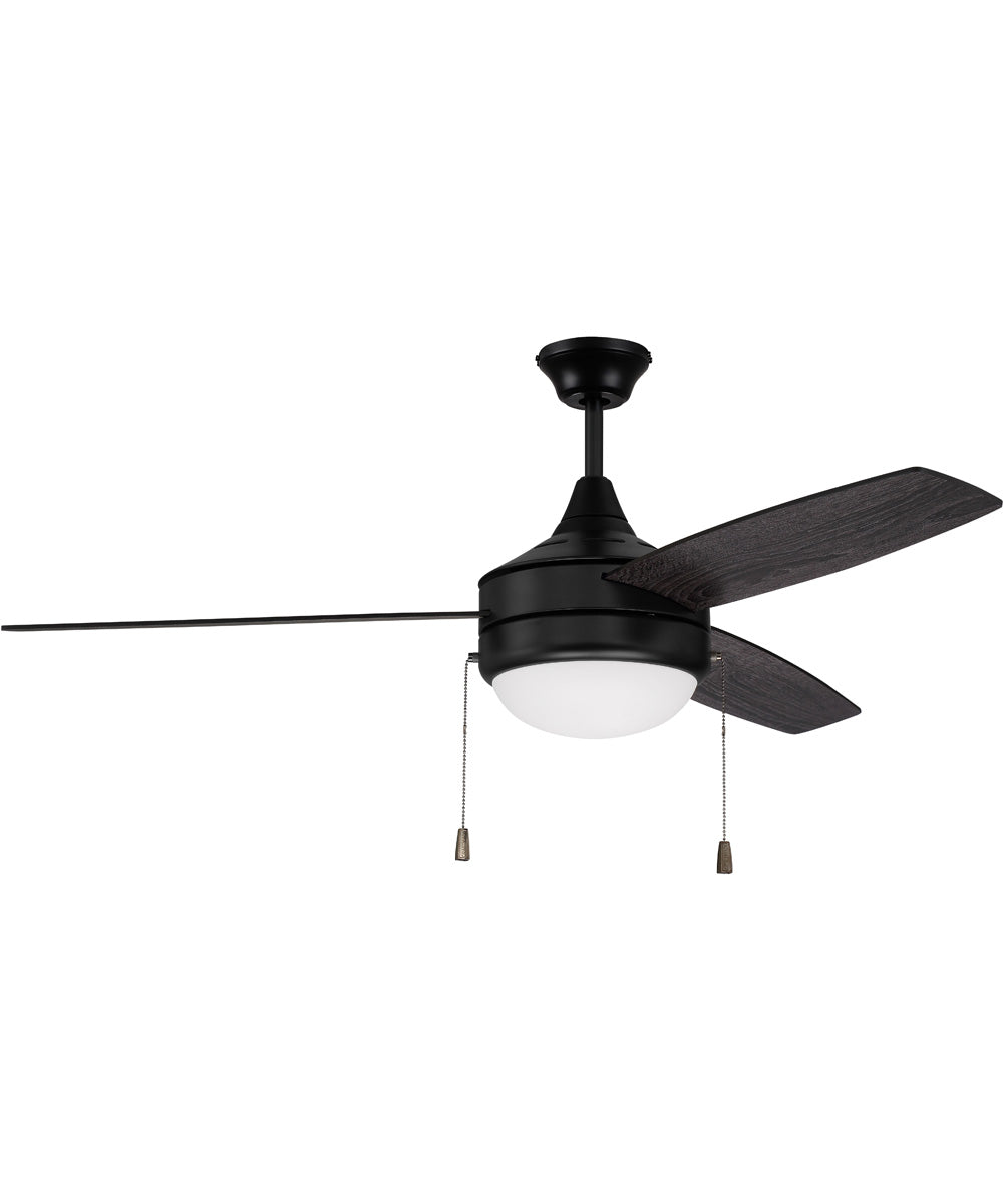 52" Phaze Energy Star 3 Blade 2-Light LED Ceiling Fan (Blades Included) Flat Black