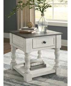 Havalance Square End Table White/Gray