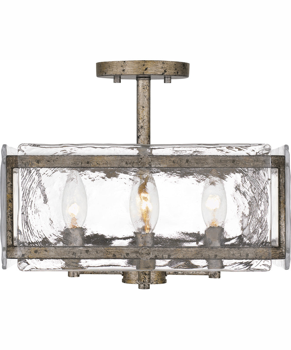 Quoizel Semi-Flush Mount Medium 4-light Semi Flush Mount Mottled Silver