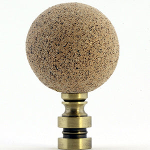 Textured Ceramic Lamp Finial 40mm Sand Ball Antique Base 2.25"