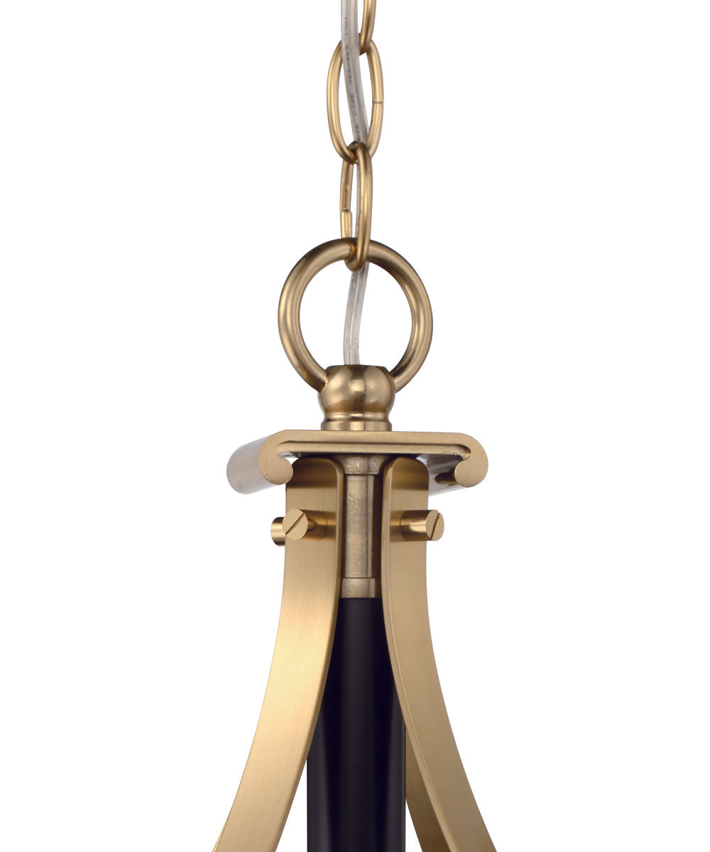 Stanza 6-Light Pendant Flat Black/Satin Brass