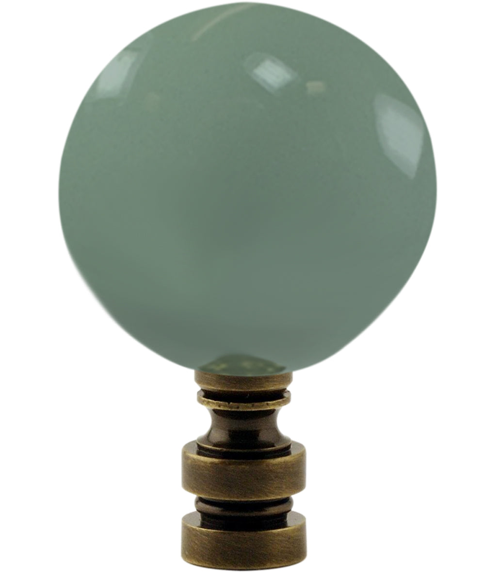 Ceramic 40mm Sage Green Ball Antique Base Lamp Finial 2.25"h