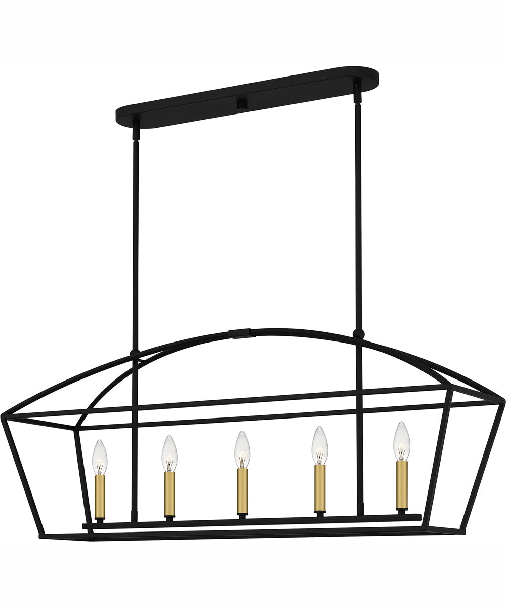 Concho Bay Medium 5-light Island Light Matte Black