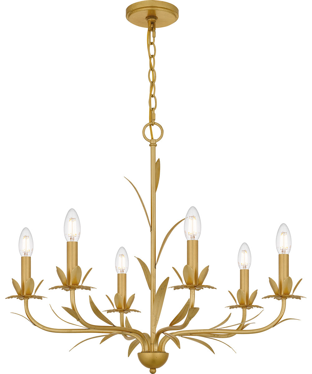 Maria 6-light Chandelier Gold Leaf