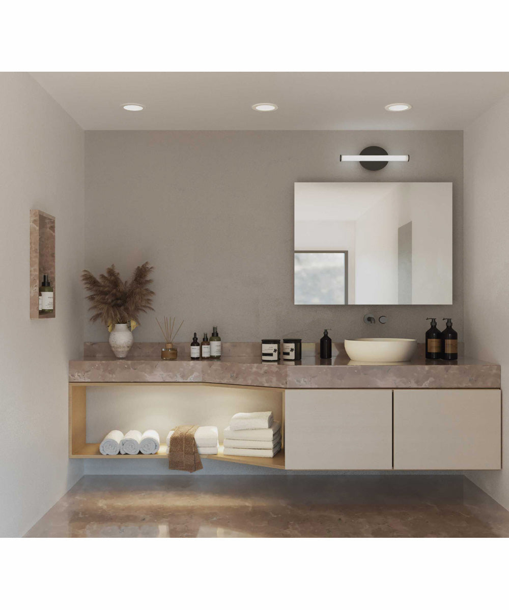 Phase 3 16 in. Small Modern 3CCT Integrated LED Linear Vanity Light Matte Black
