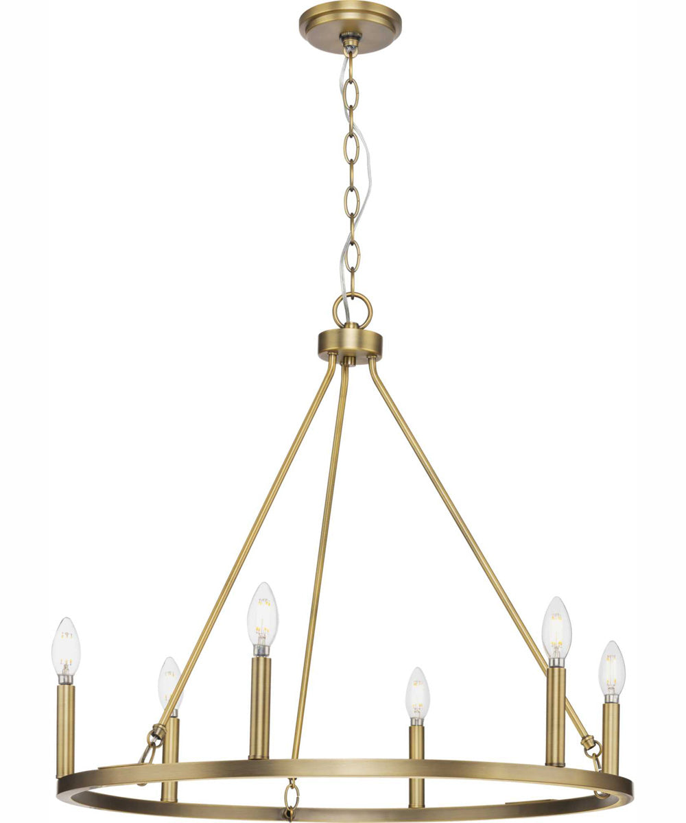 Gilliam 6-Light New Traditional Chandelier Vintage Brass
