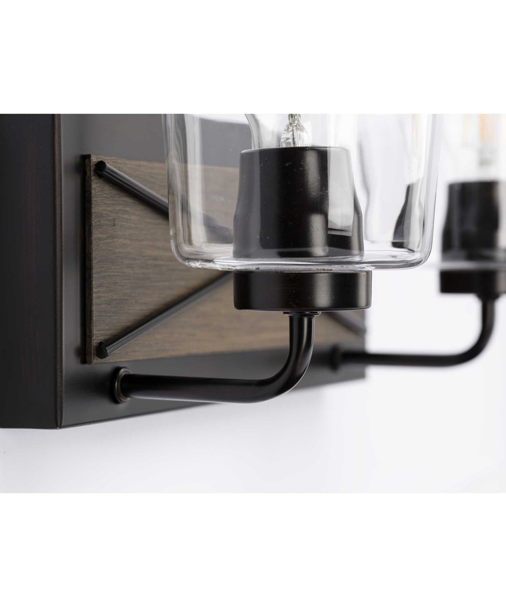 Briarwood 2-Light Clear Glass Coastal Bath Vanity Light Antique Bronze