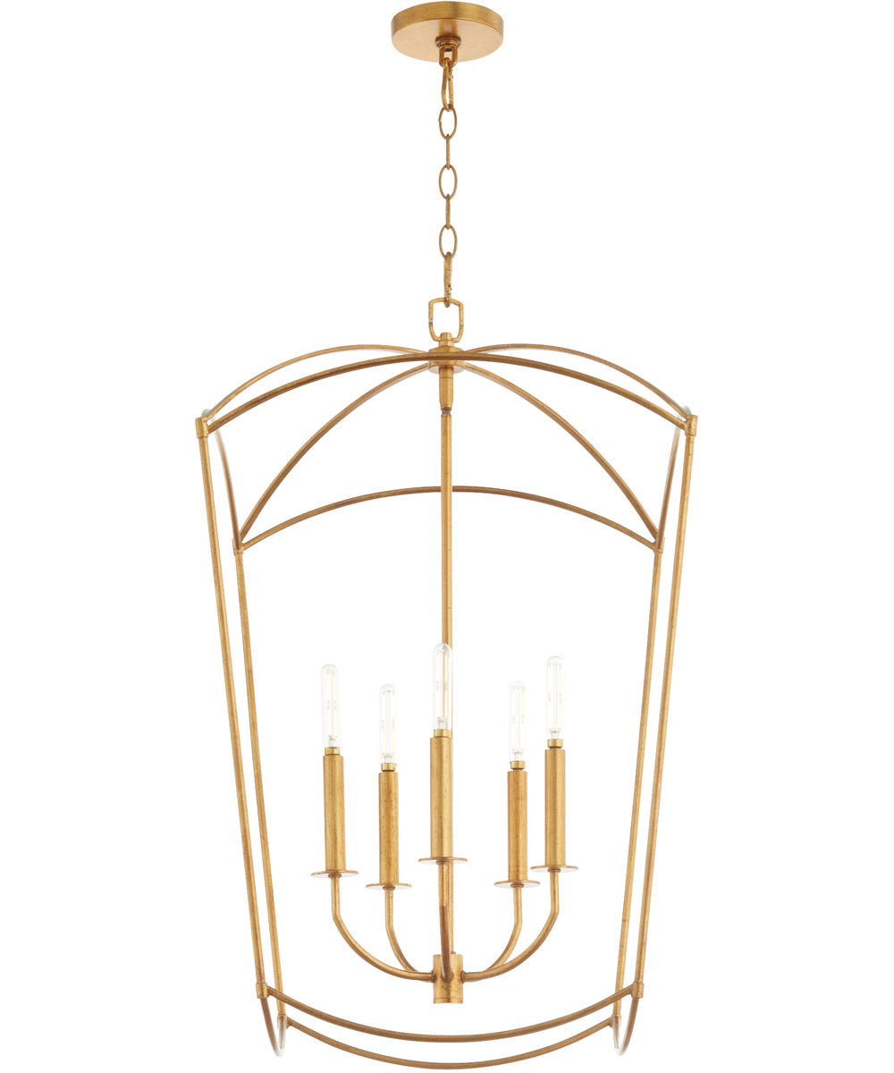 Mantle 5-light Entry Foyer Hall Chandelier Gold Leaf