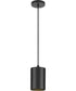5"  Outdoor Aluminum Cylinder Cord-Mount Hanging Light Black