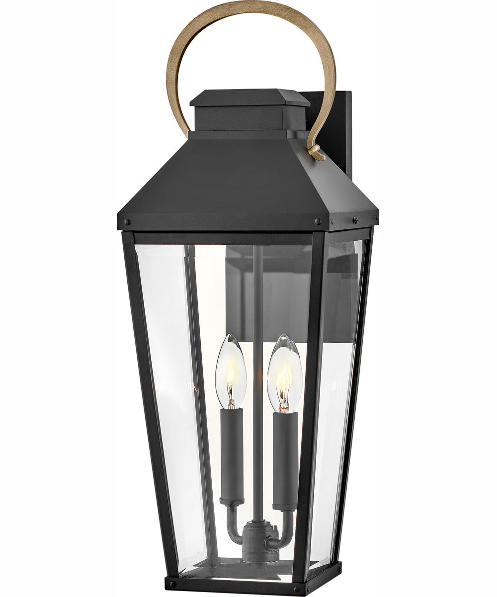 Dawson 2-Light Medium Wall Mount Lantern in Black