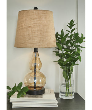 Makana Glass Table Lamp (1/CN) Champagne/Black