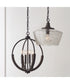 Clive 4-Light Pendant Carbon Grey and Black Iron