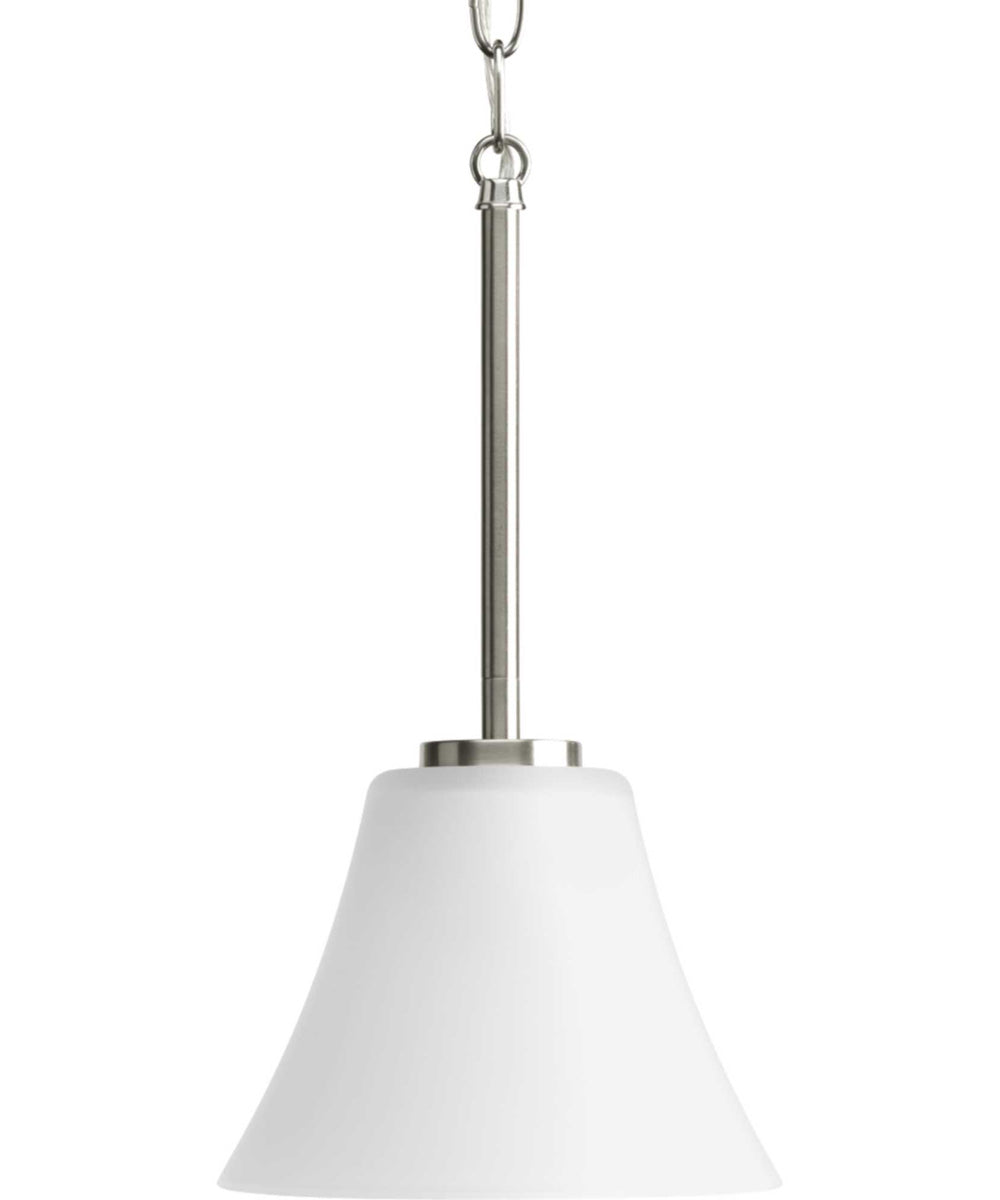 Bravo 1-Light Etched Glass Modern Mini-Pendant Light Brushed Nickel