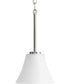 Bravo 1-Light Etched Glass Modern Mini-Pendant Light Brushed Nickel