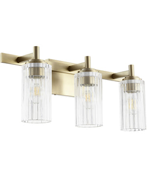 23"W 3-light Bath Vanity Light Aged Brass