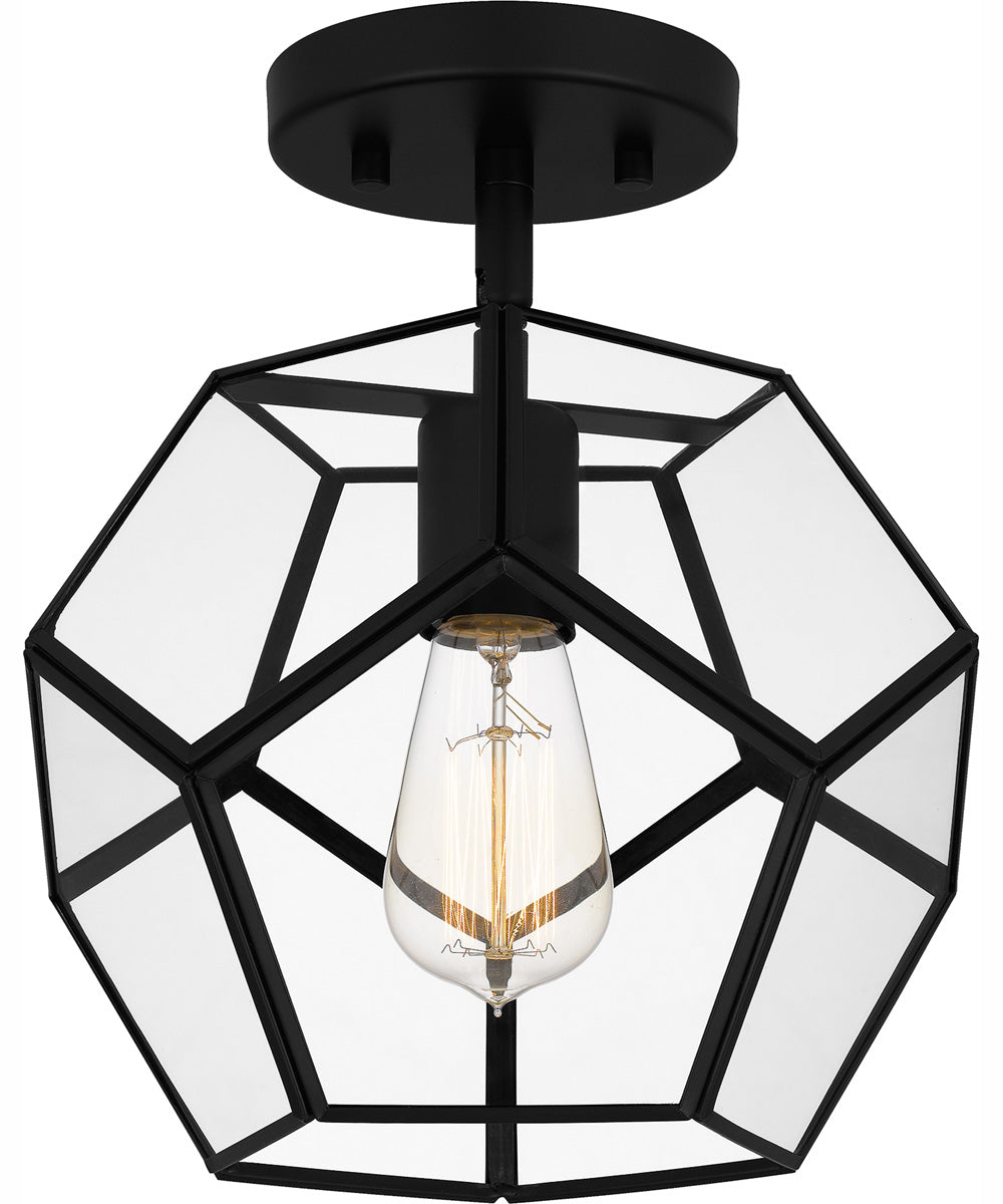 Quoizel Semi-Flush Mount Small 1-light Semi Flush Mount Matte Black