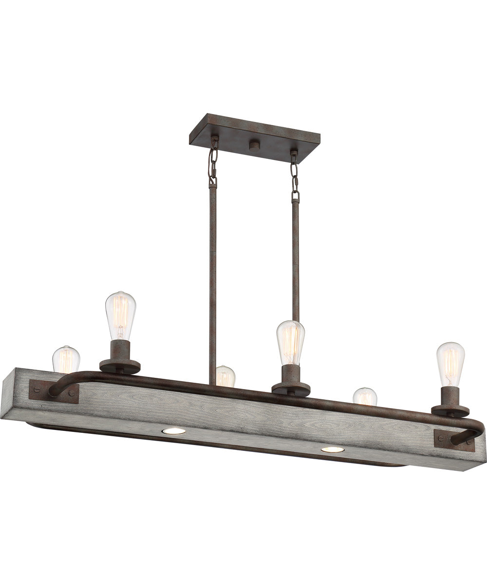 Melville 6-light Island Light Iron Gate