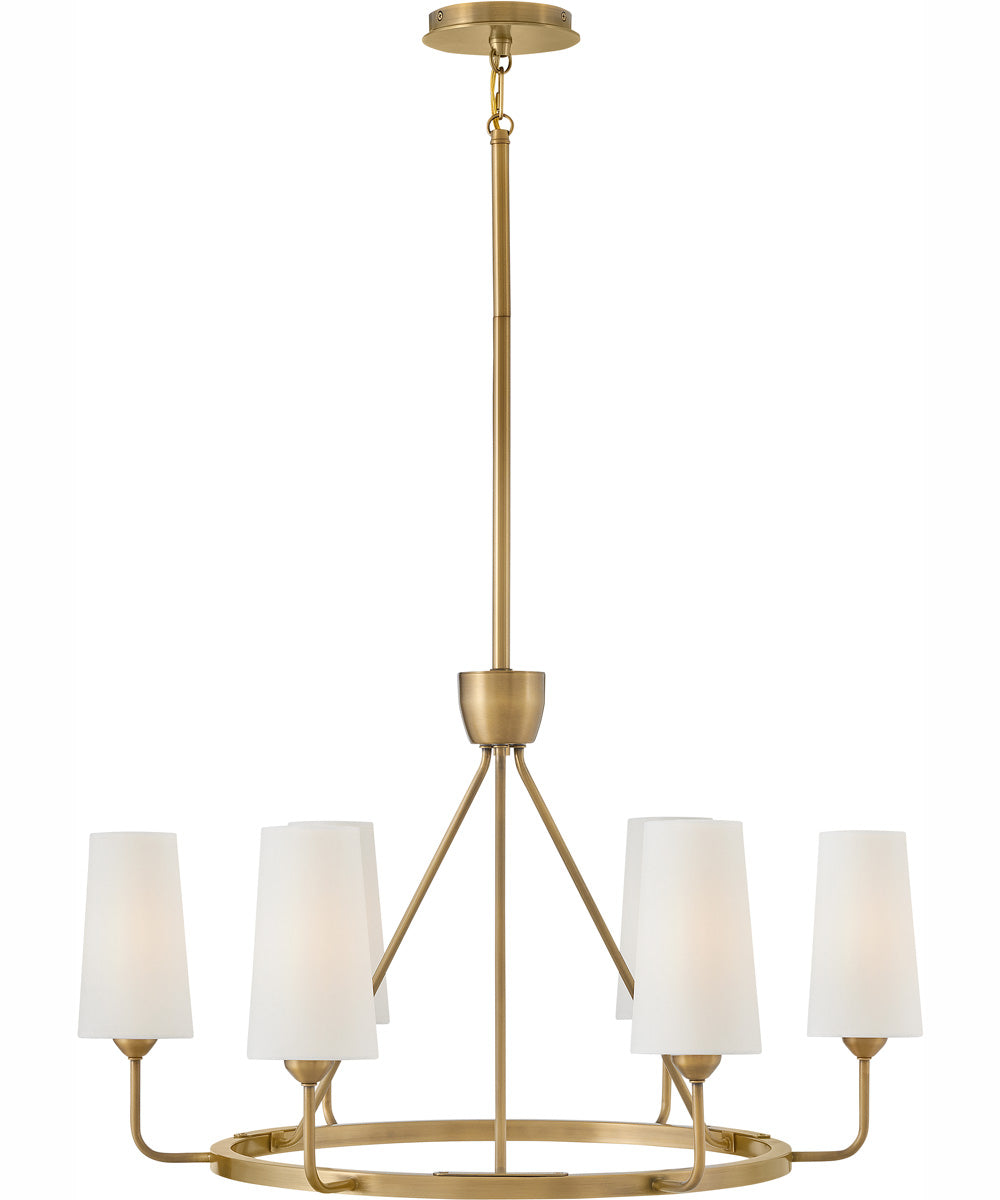 Lewis 6-Light Medium Single Tier in Heritage Brass