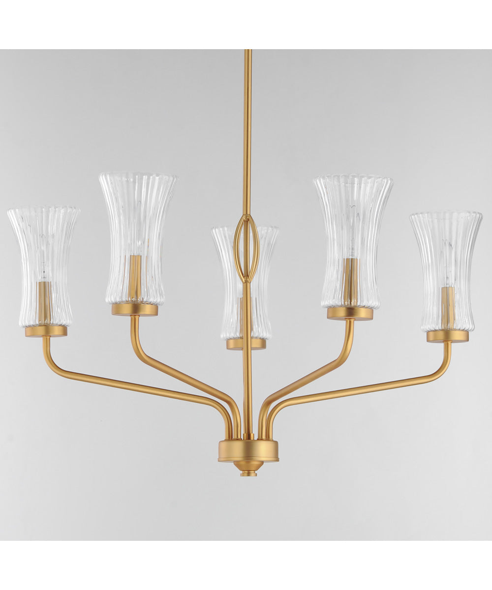 Camelot 5-Light Chandelier Natural Aged Brass