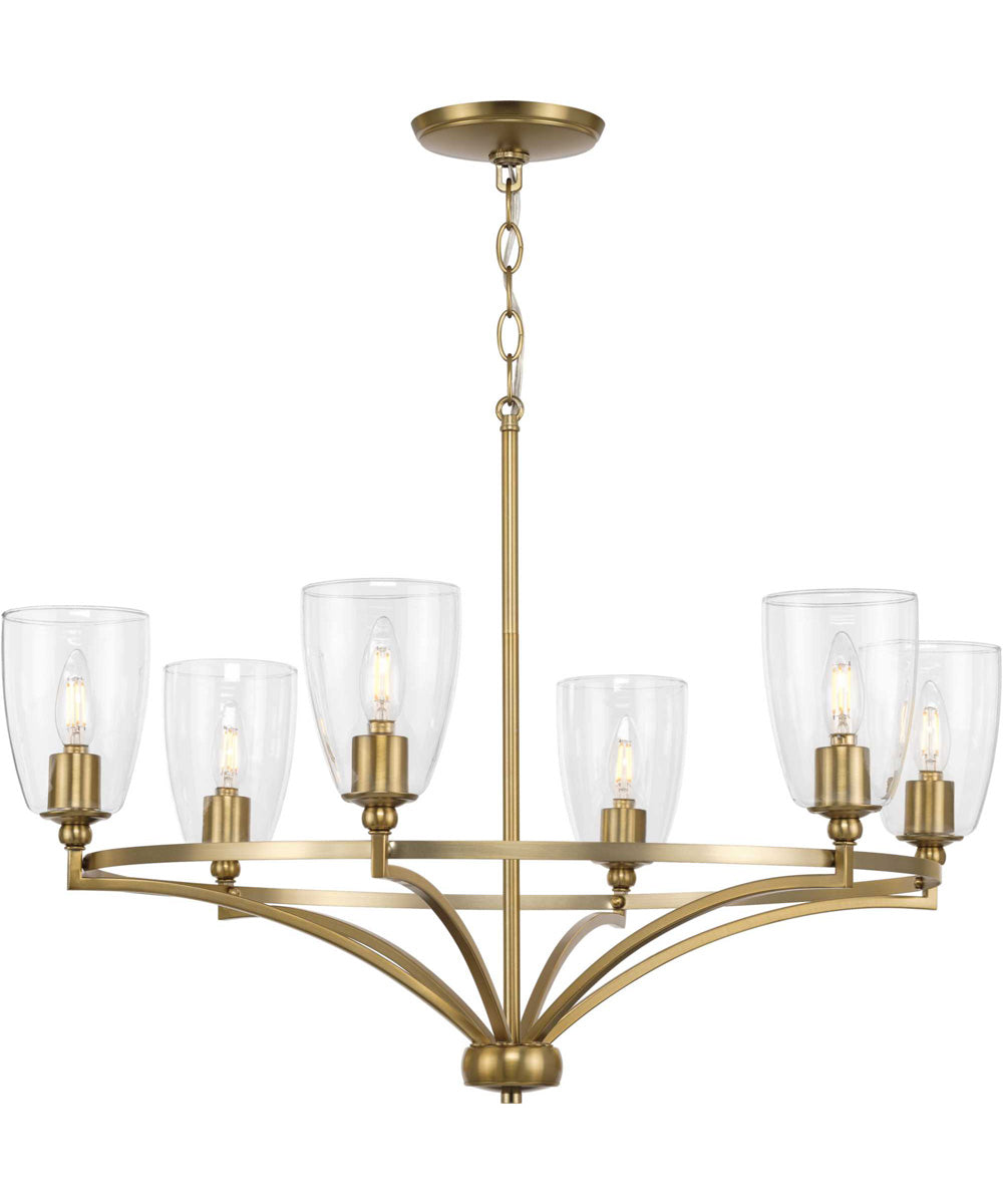 Parkhurst 6-Light New Traditional Clear Glass Chandelier Light Brushed Bronze