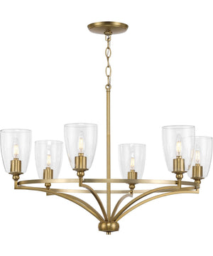Parkhurst 6-Light New Traditional Clear Glass Chandelier Light Brushed Bronze