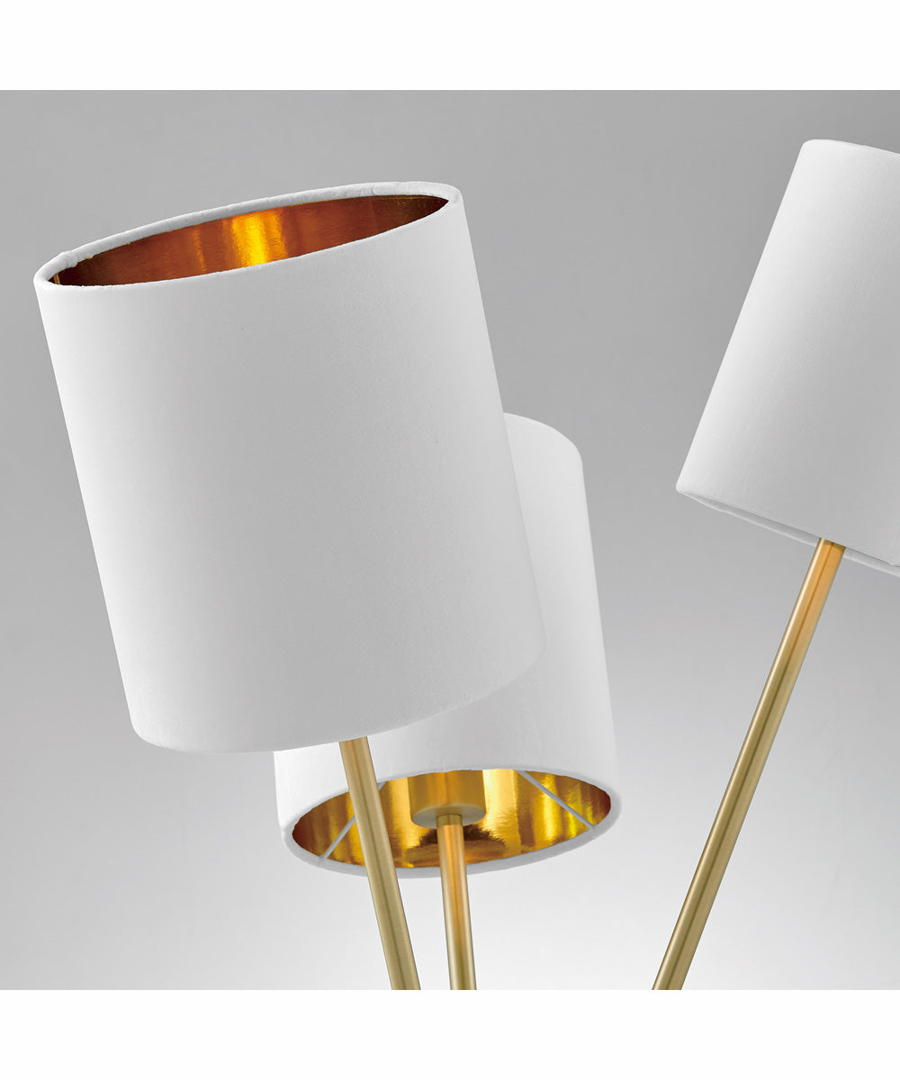 Crisanta 3-Light 3-Light Floor Lamp Gold/White Velvet Shade