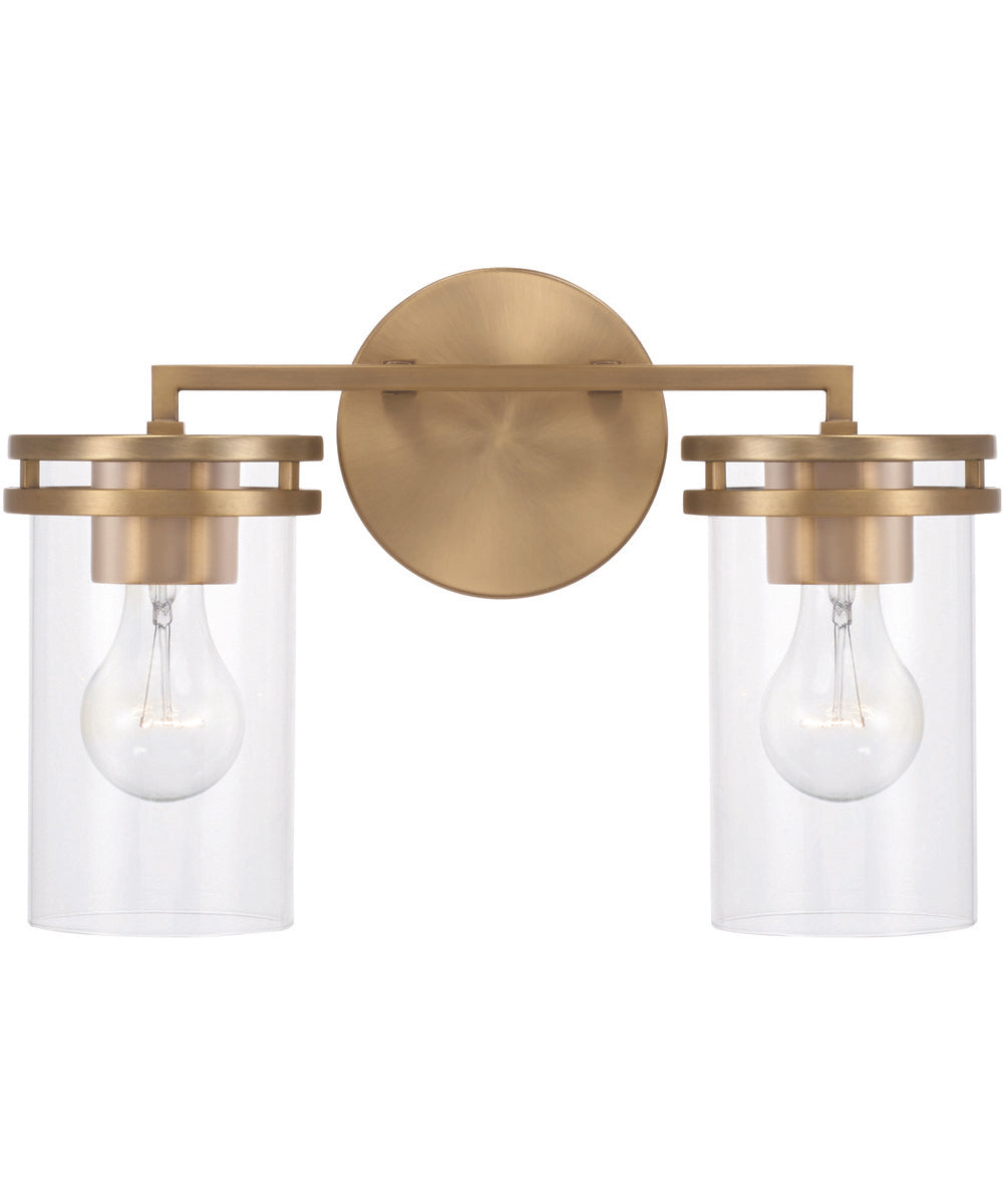 Fuller 2-Light Vanity Aged Brass