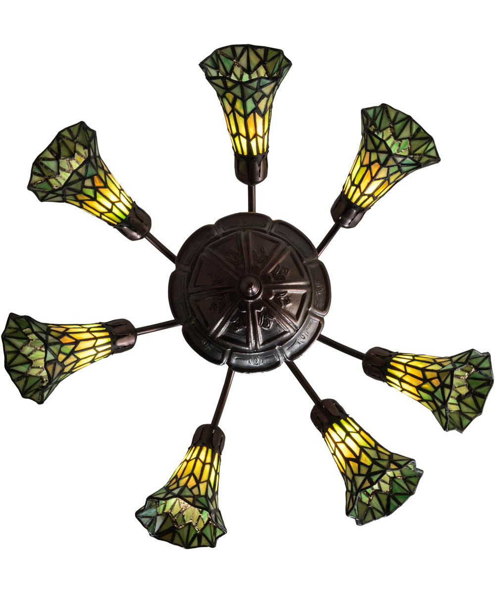 24" Wide Tiffany Pond Lily 7 Light Chandelier