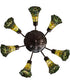 24" Wide Tiffany Pond Lily 7 Light Chandelier