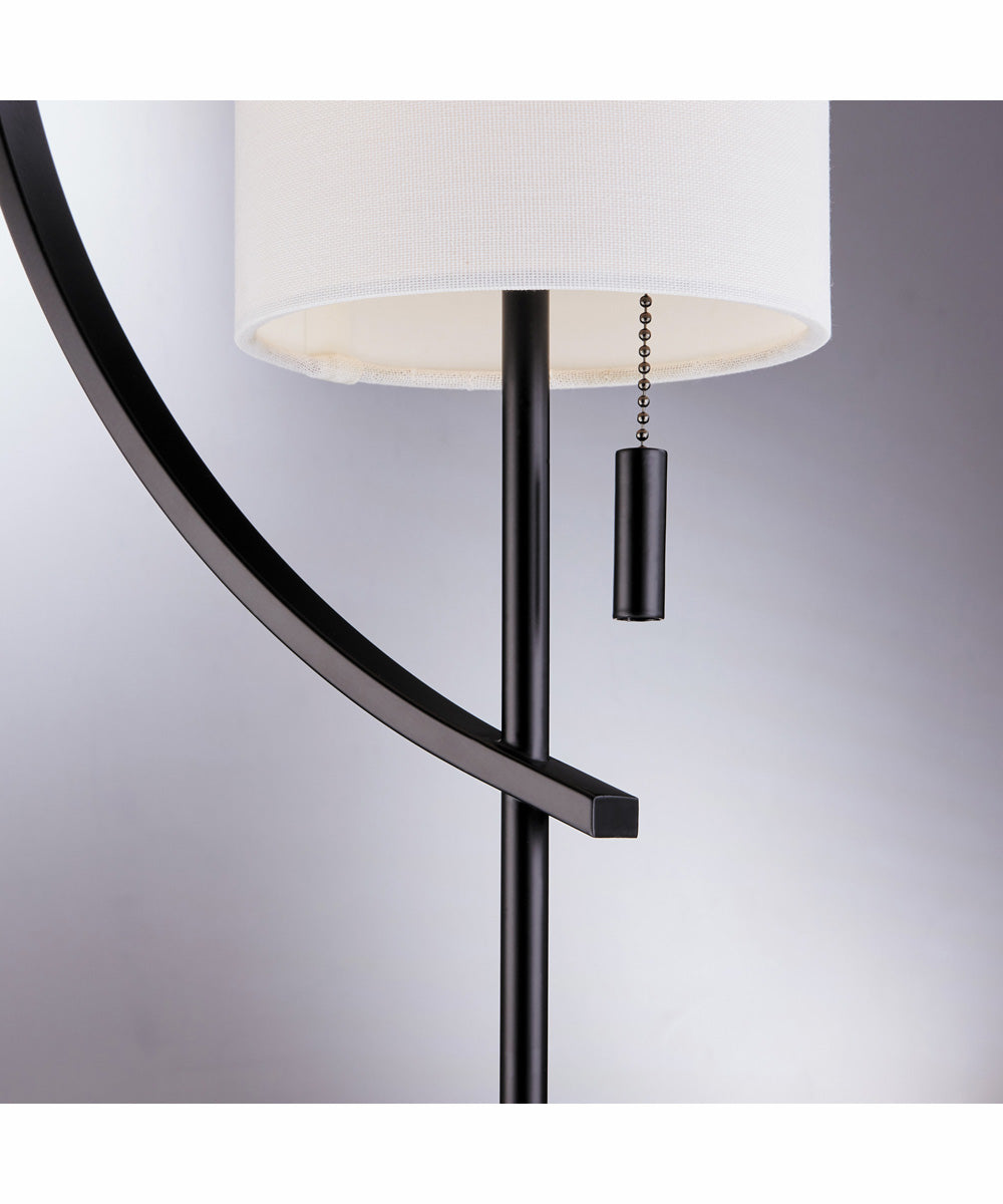 Renessa 1-Light Floor Lamp Black/Off-White Fabric Shade