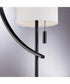 Renessa 1-Light Floor Lamp Black/Off-White Fabric Shade
