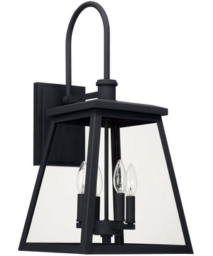 Belmore 4-Light Outdoor Wall Mount In Black With Clear Glass