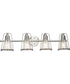 Conway 4-Light Clear Seeded Farmhouse Style Bath Vanity Wall Light Brushed Nickel