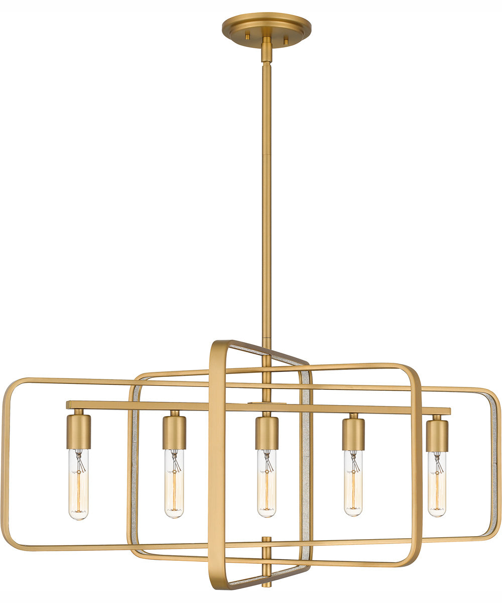 Dupree Small 5-light Island Light Brushed Weathered Brass