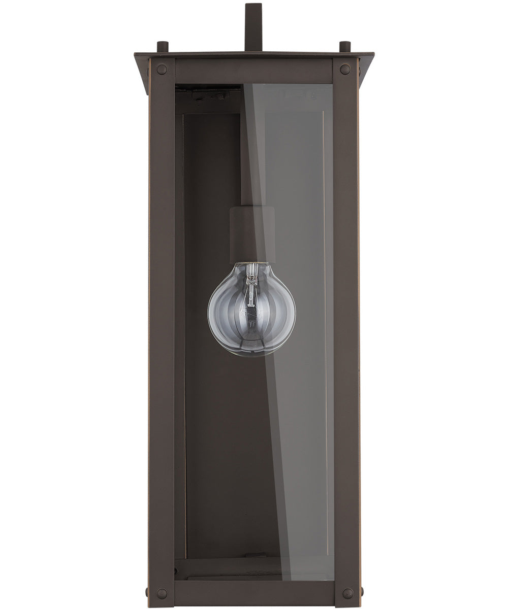 Hunt 1-Light Outdoor Wall Mount Rain or Shine - Oiled Bronze with Clear Glass