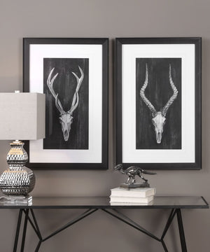 34"H x 22"W Rustic European Mounts Prints Set of 2