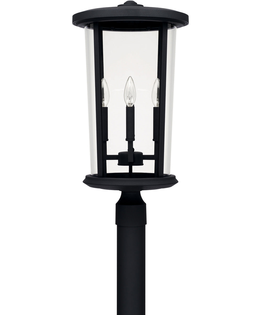 Howell 4-Light Outdoor Post Mount Rain or Shine - Black with Clear Glass