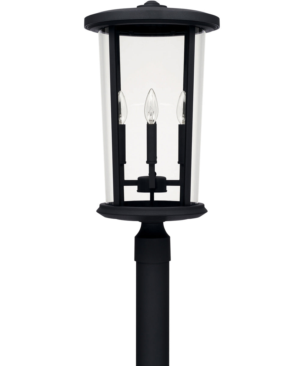 Howell 4-Light Outdoor Post Mount In Black With Clear Glass
