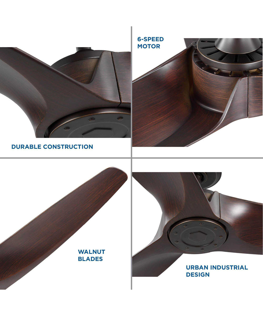 Manvel 60" Indoor/Outdoor 3-Blade DC Motor Transitional Ceiling Fan Walnut Antique Bronze