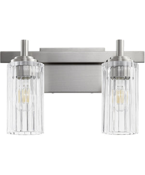 15"W 2-light Bath Vanity Light Satin Nickel