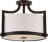 16"W Meadow 3-Light Close-to-Ceiling Russet Bronze