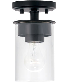 Mason 1-Light Dual-Mount Semi-Flush/Pendant Mount In Matte Black