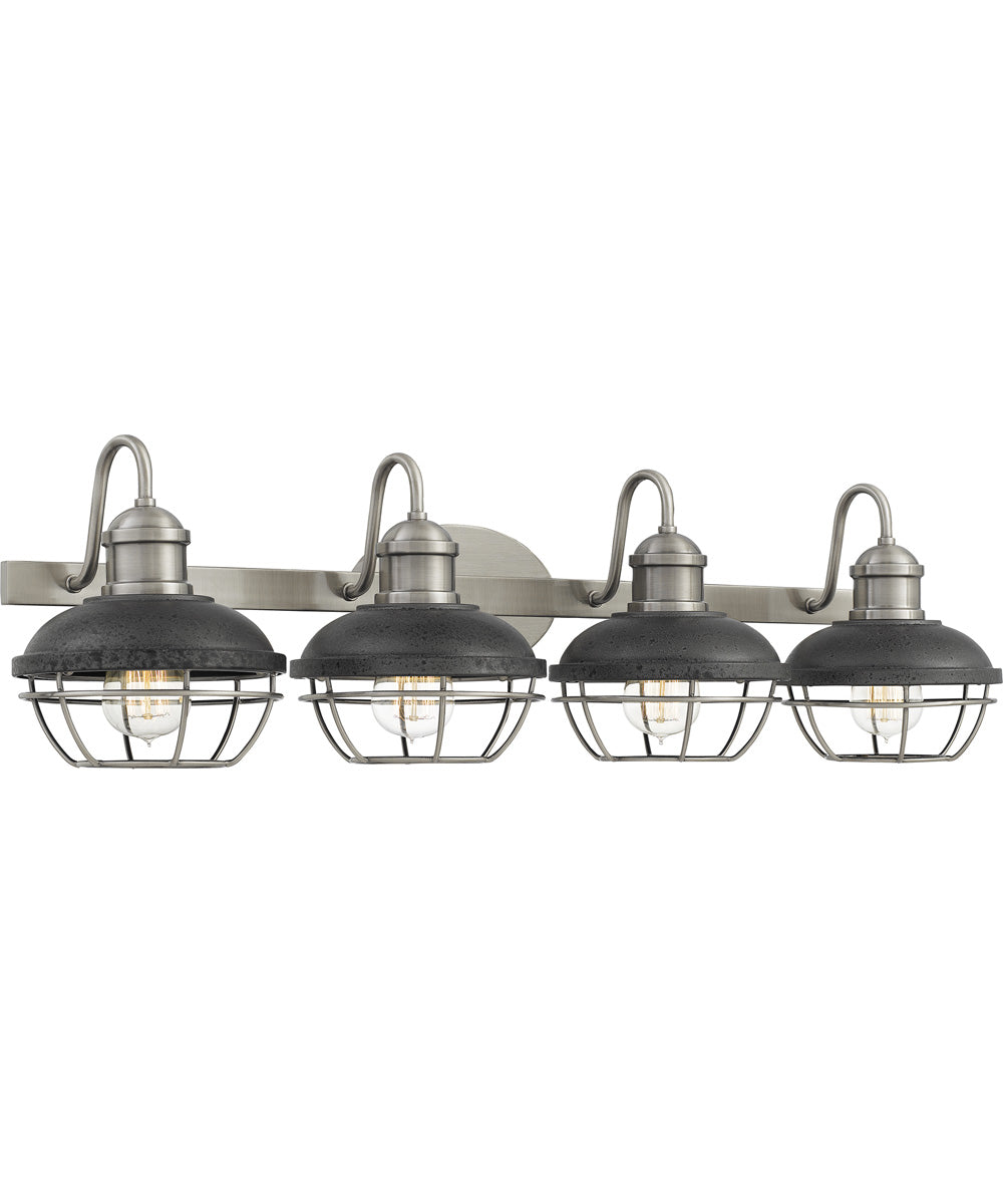 Sandpiper Extra Large 4-light Bath Light Antique Polished Nickel