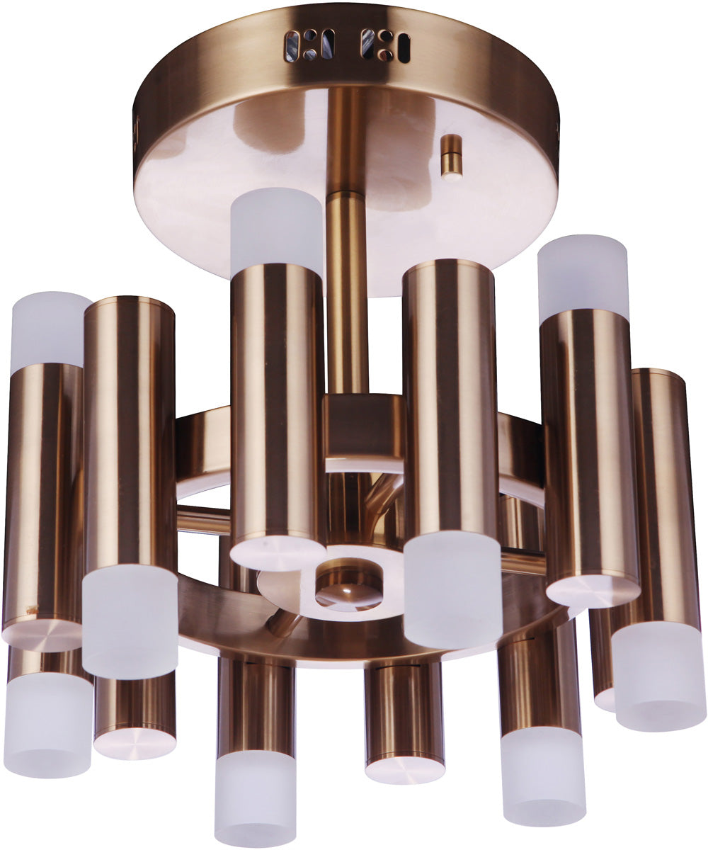 Simple Lux 12-Light Convertible Semi Flush Satin Brass