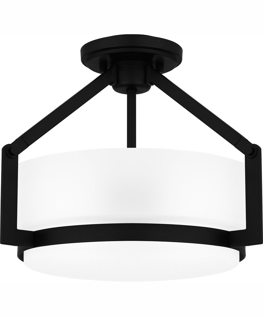 Quoizel Semi-Flush Mount Medium 2-light Semi Flush Mount Matte Black