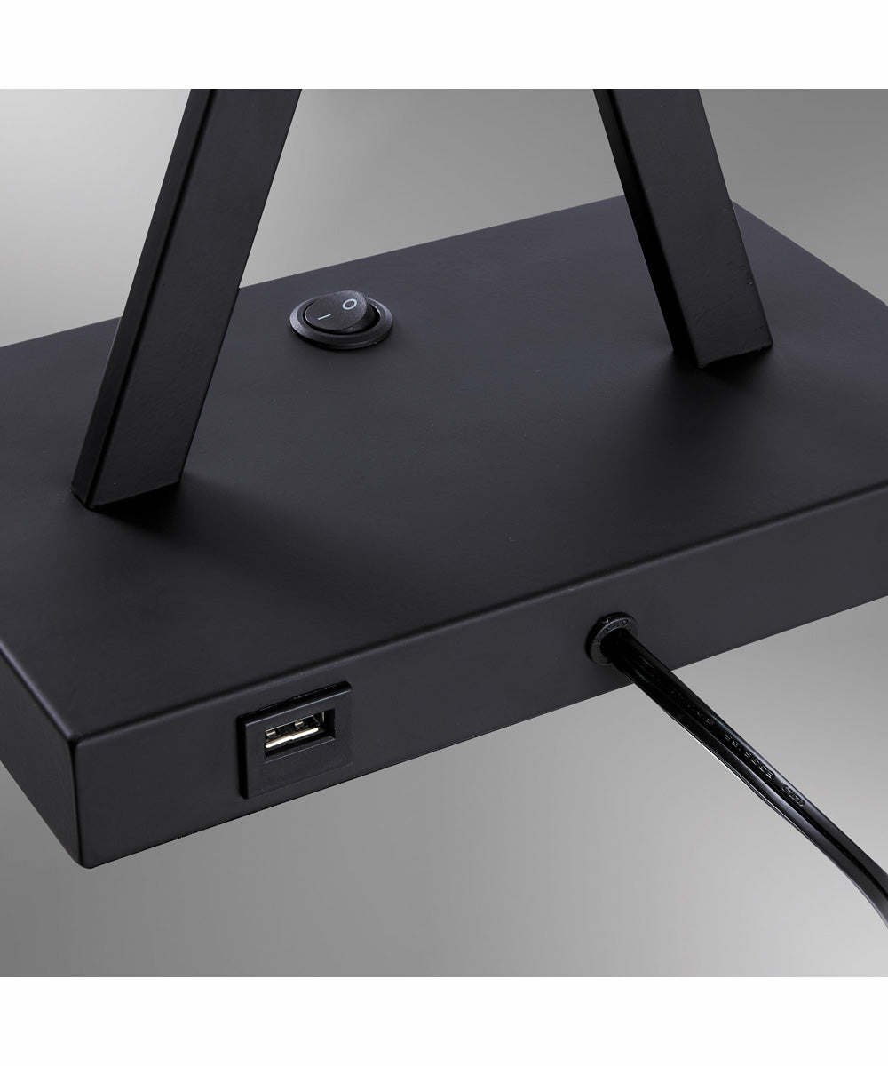 Maisie 2-Light 2 Pack-Table Lamp Black/Fabric Shade With Usb